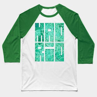 Madrid, Spain City Map Typography - Watercolor Baseball T-Shirt